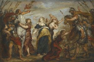 The Reconciliation Of The Romans And The Sabines by Justus van Egmont