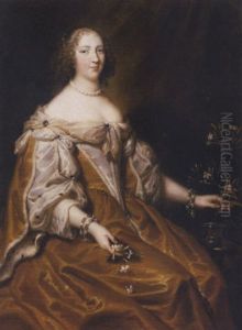Portrait Of A Lady Holding Sprigs Of Jasmine
