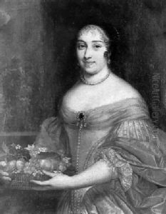 Portrait De Jeune Femme Tenant Une Corbeille De Fruits Portrait De Jeune Femme Tenant Une Corbeille De Fruits