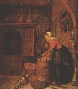 A Woman In A Kitchen by Pieter Cornelisz van Egmont