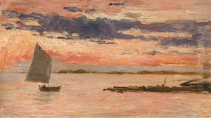 Die Lagune Von Grado Bei Sonnenuntergang Die Lagune Von Grado Bei Sonnenuntergang