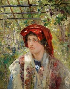 Madchen In Der Pergola