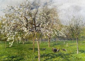 Bluhende Baume Mit Truthuhnern