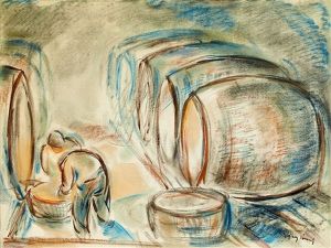 Wine Cellar In Badacsony by Jozsef Egry