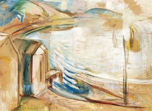 Autumn By Lake Balaton by Jozsef Egry