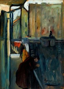 On The Gang (among Houses In Pest) by Jozsef Egry