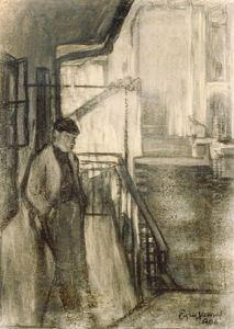Man Standing On The Balcony by Jozsef Egry