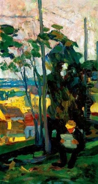Olvaso Ferfi Szabadban (reading Man In The Open-air) - view 1