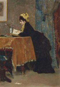 At The Piano by Rogelio De Egusquiza Barrena