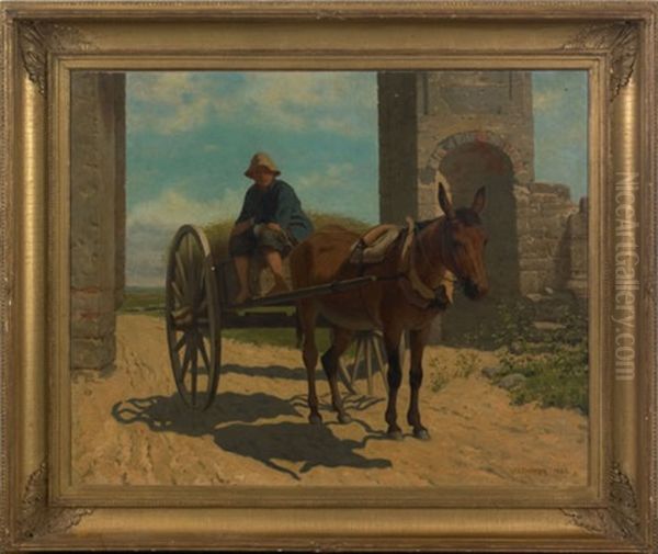 Boy On A Donkey Cart - view 1