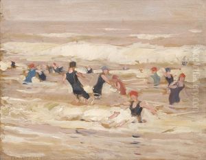 Im Seebad: Badende Am Strand by Paul Ehrenberg