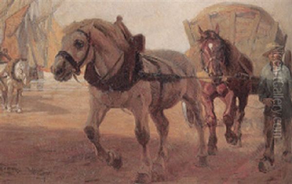 Tangwagen, Von Zwei Pferden Gezogen - view 1