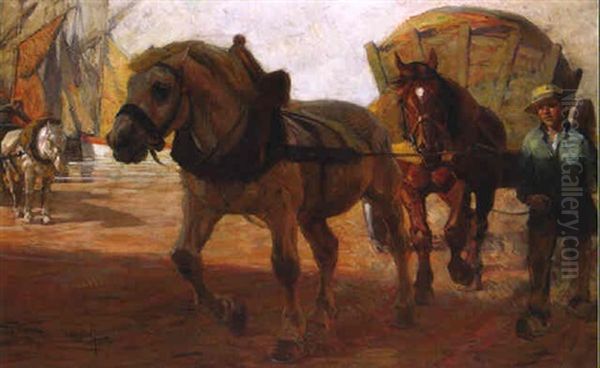 Tangwagen, Von Zwei Pferden Gezogen - view 1