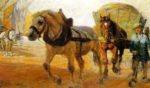 Tangwagen, Von 2 Pferden Gezogen by Paul Ehrenberg