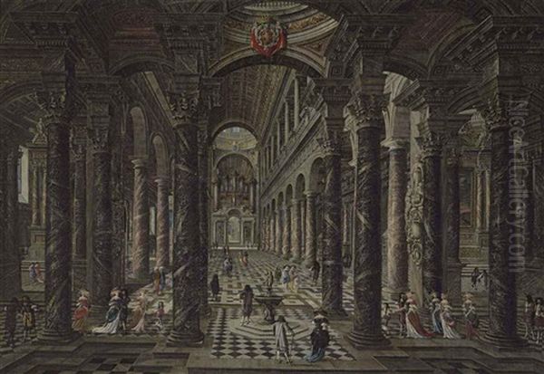 Interior Of A Baroque Church With Elegant Figures - view 1