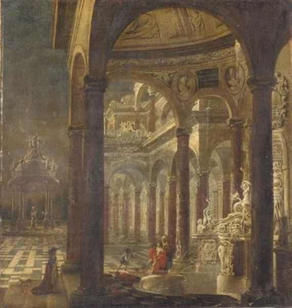 An Architectural Capriccio With Bathsheba Receiving The News Of The Death Of Her Husband Uriah The Hittite - view 1