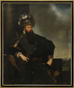 Portratt Av Kung Gustav I Vasa (ca 1496-1560) by David Klocker Von Ehrenstrahl