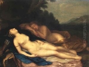 Vilande Diana Och Nympf by David Klocker Von Ehrenstrahl