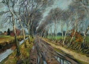 Birkenallee. Unten Rechts Signiert Und Datiert Arste 33. Verso: Etikett Kunstverein Bremen Dez. 1933 Birkenallee. Unten Rechts Signiert Und Datiert Arste 33. Verso: Etikett Kunstverein Bremen Dez. 1933