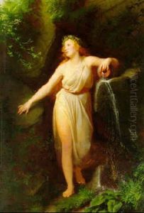 Die Felsenquelle (the Forest Spring) by Carl Ludwig Adolf Ehrhardt