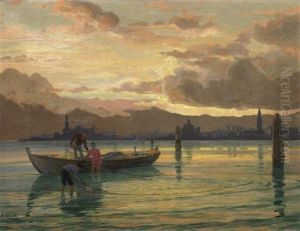 Fischer In Der Lagune Vor Venedig by Bruno Ehrich