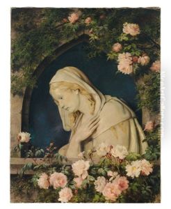 Madonna Unter Spitzbogen In Einer Rosenlaube by Louise Ehrler