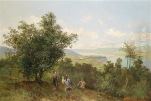 Blick Auf Klosterneuburg, Im Hintergrund Die Nicht Regulierte Donau by Theodore von Ehrmanns