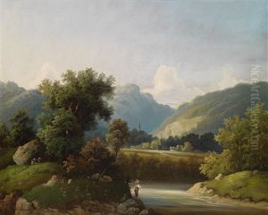 Angler Am Bach by Theodore von Ehrmanns