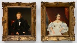 Pair Of Portraits - Man And Woman (2 Works) Pair Of Portraits - Man And Woman (2 Works)