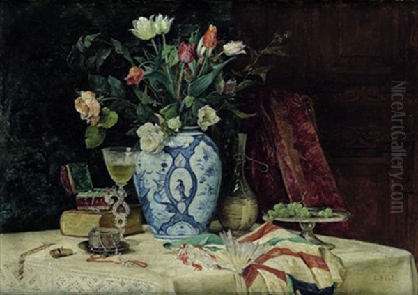 Stilleben Mit Einem Sommerstraus In Einer Chinesischen Vase - view 1