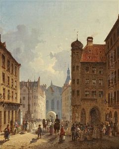 Munchen - Blick Von Der Kaufingerstrase Auf Das Alte Rathaus