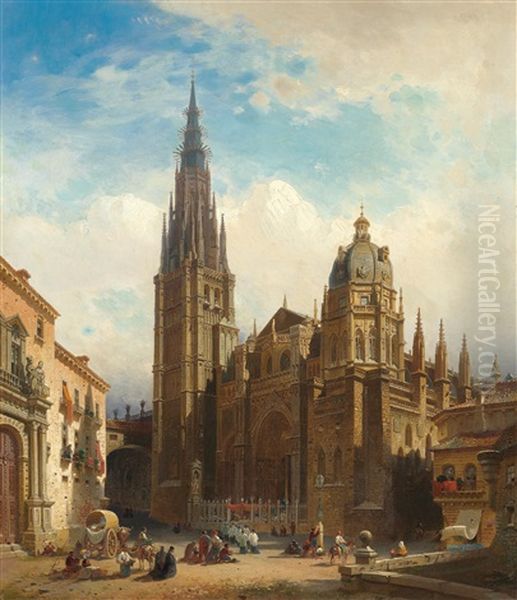 View Of Toledo Cathedral With Corpus Christi Procession - view 1