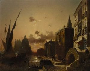 Venedig Im Abendlicht by Friedrich Eibner