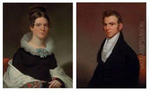 Portrait Of Margaret Hager Hoff (+ Portrait Of John George Hoff, Jr., Pair) by Jacob Eichholtz