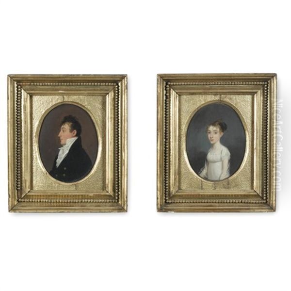 Portrait Of A Lady In White (+ Gentleman In Black Coat With Gold Buttons; 2 Works) - view 1
