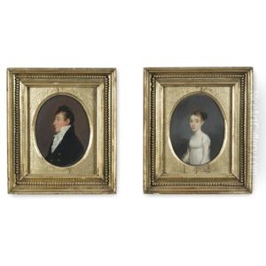 Portrait Of A Lady In White (+ Gentleman In Black Coat With Gold Buttons; 2 Works)