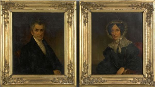 Pair Of Portraits Of A Husband And Wife - view 1