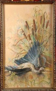 Nature Morte Au Heron Et Aux Roseaux by Berthe Art