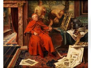 Der Kardinal Als Kunstsammler In Seinem Studiolo