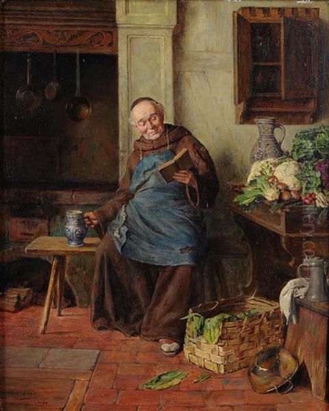 A Monk Immersed In Reading - view 1