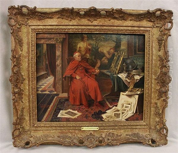 Seated Cardinal Admiring A Painting - view 1