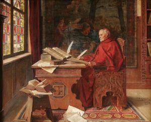 Cardinal In His Study by Erwin Eichinger