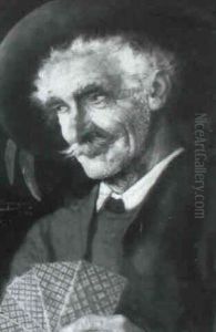 Alter Mann Beim Kartenspiel by Erwin Eichinger