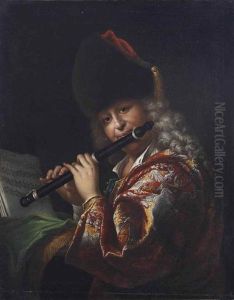 A Flute Player by Johann Conrad Eichler