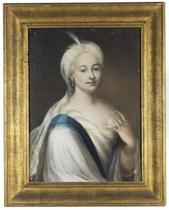 Portrait Of A Lady/portrait Einer Dame by Johann Conrad Eichler