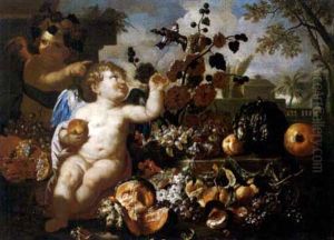 Natura Morta Di Frutta Con Due Putti