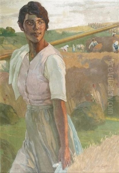 Junge Bauerin Bei Der Ernte - view 1
