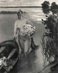 Akt Mit Wasserrosen
