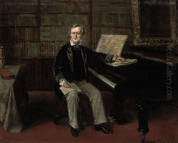 Richard Wagner Composing At His Piano - view 1