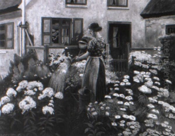 Junge G,rtnerin Im Bauerngarten - view 1